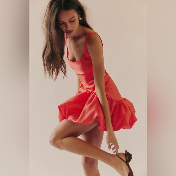 Hutch x Free People The Ridge Mini Dress in Red Guava - Picture 2 of 10